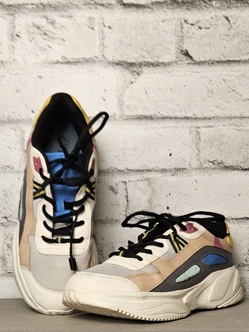 Zara Chunky Dad Sneakers Colorblock Platform Trainers Size 43